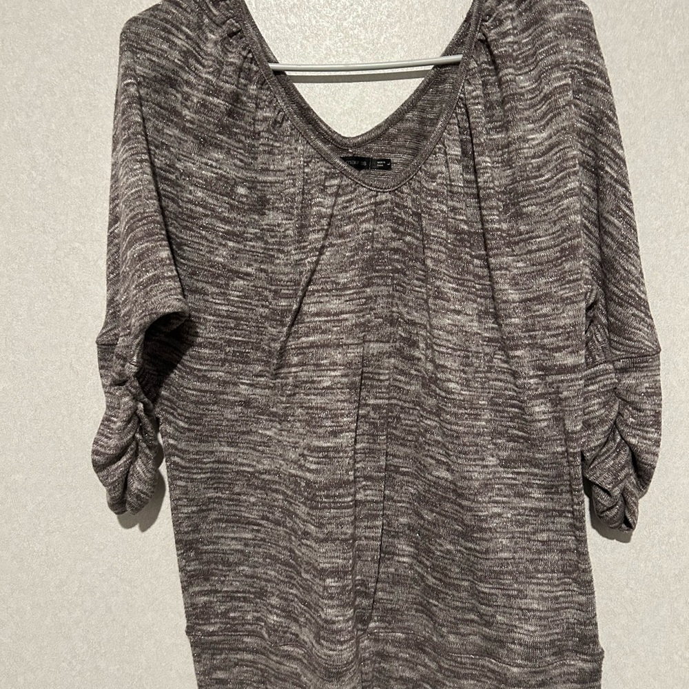 Women’s Maurice’s Blouse, Purple With Sparkle, Half Sleeve, Size Large